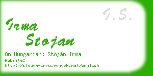 irma stojan business card